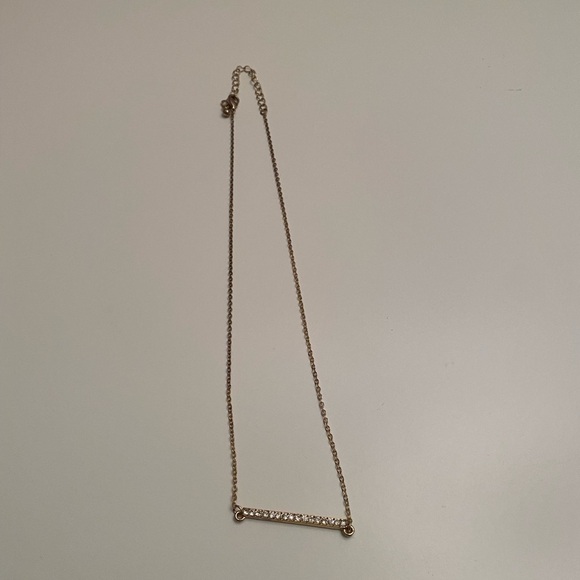 Gold and rhinestone bar necklace - Picture 1 of 7
